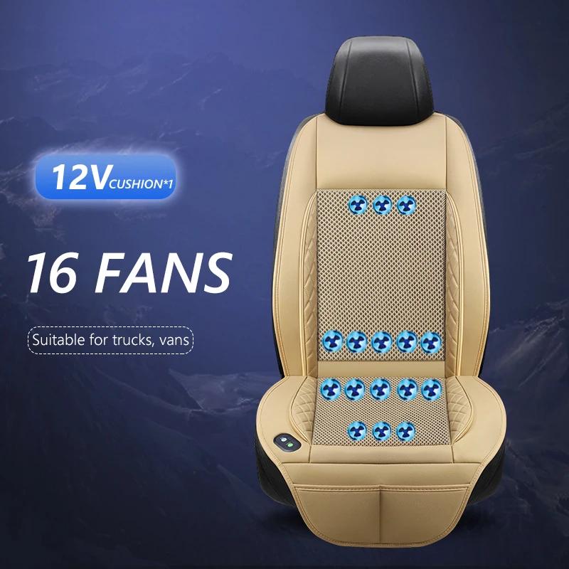 12V 24V Car Seat Cushion with Fan Cooling Seat Mat Heat Fan Dissipation Universal Fast Blowing Ventilation Cool Air Fan Seat Pad