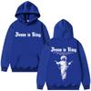 Jesus Is King Print Men Hoodie Religious Outdoor Street Gothic Harajuku Casual Fashion Long-sleeve Autumn Top
