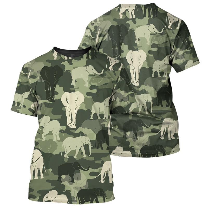 Forest Camouflage 3D Print T-shirt For Men Casual Short Sleeve Round Neck T Shirt Camo Summer Street Outdoor Sports Loose Tees
