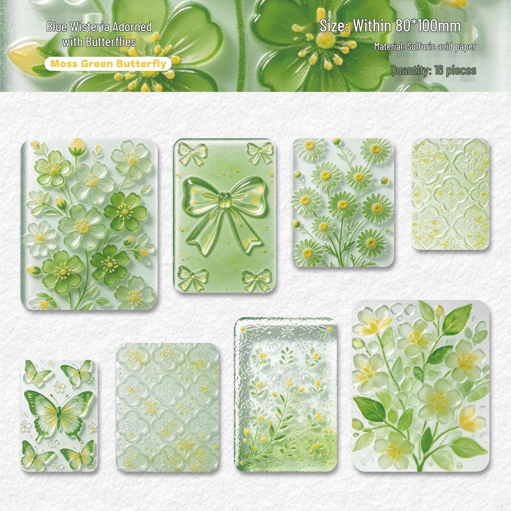 Ryuka Series Retro Sticky Notes: 16 Sheets, 6 Styles for DIY Journal Decoration