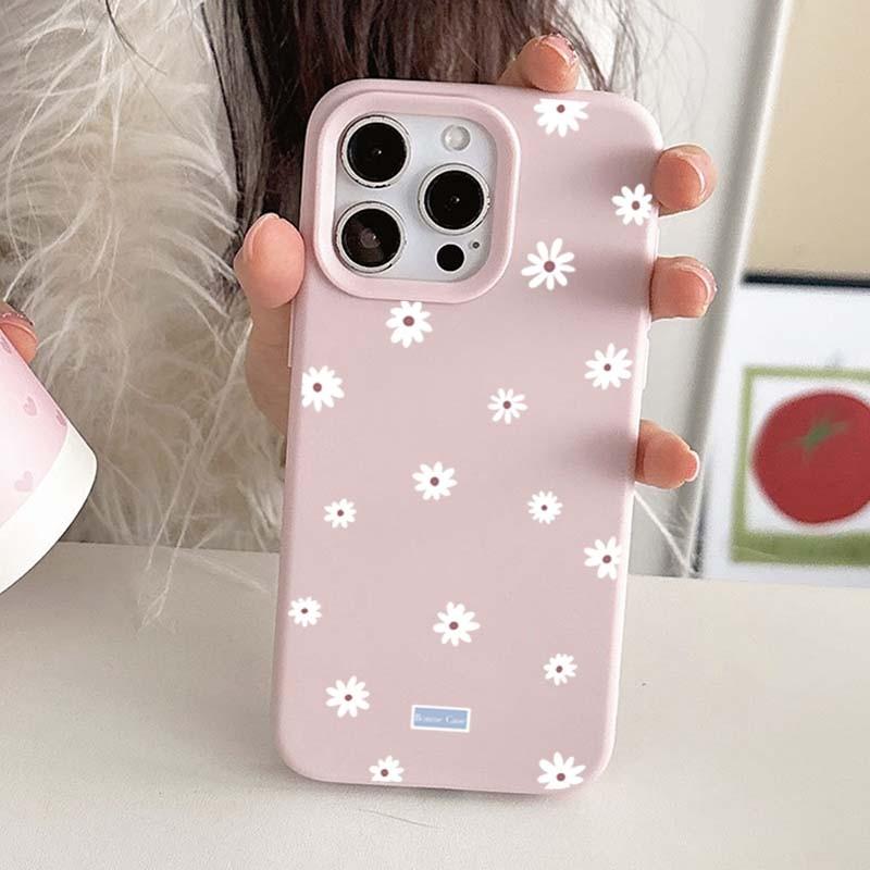 Cute Style Daisy Small Flower Lichee leather pattern Phone Case For iPhone 17 16e 16 15 14 13 12 11 Air Pro Max Plus X XR XSMax