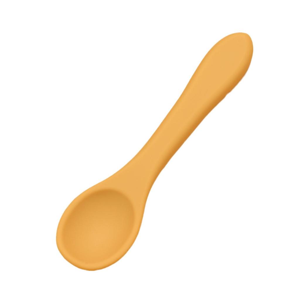 Children's Silicone Long-Handled Fork & Spoon Set - Soft, Food-Grade Utensils for Baby Complementary Feeding