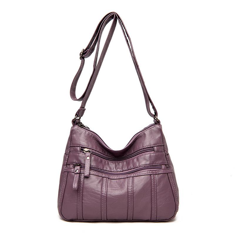 Women's Lightweight Soft PU Leather Multi-Pocket Crossbody Shoulder Bag – Ideal for Mothers