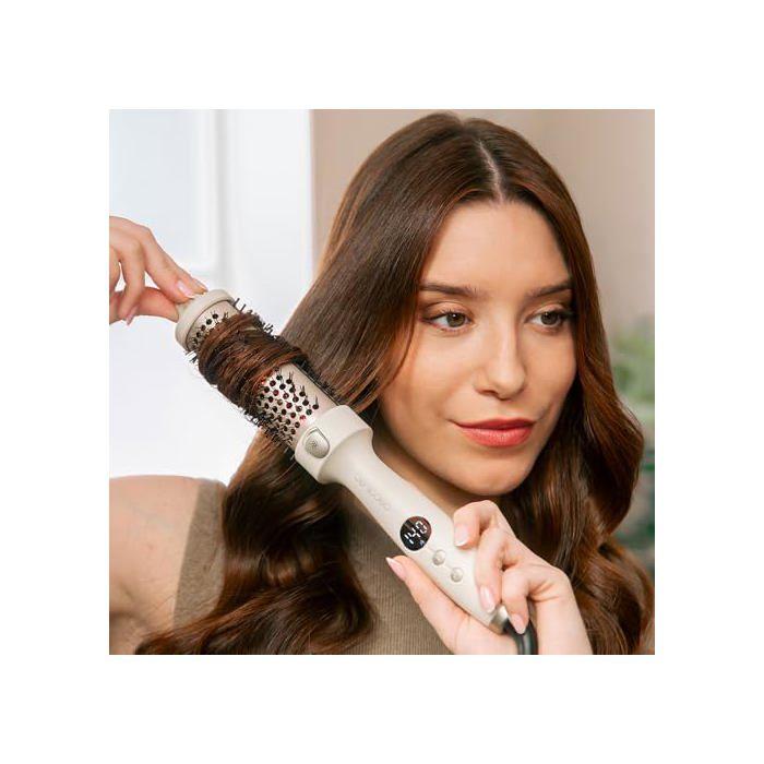 Brosse lissante - CECOTEC - Instant Care Thermo Glow - Infrarouges &amp; ionique - 5 températures 140–210°C - Cylindre 38 mm