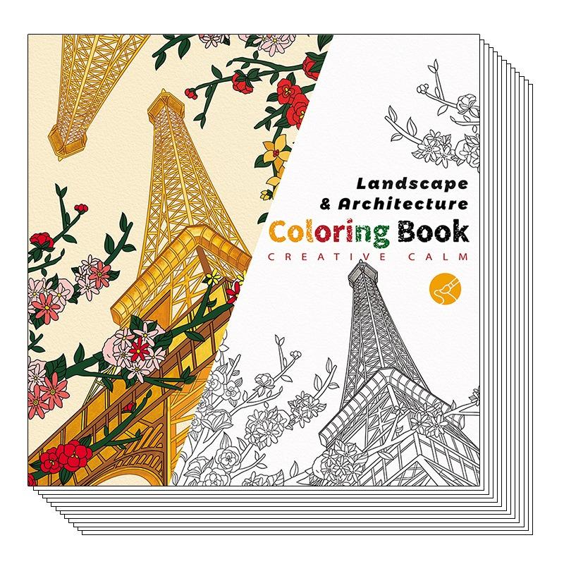 Erwachsenen Mandala Malbuch Landschaft Stressabbau Kritzel Malbuch