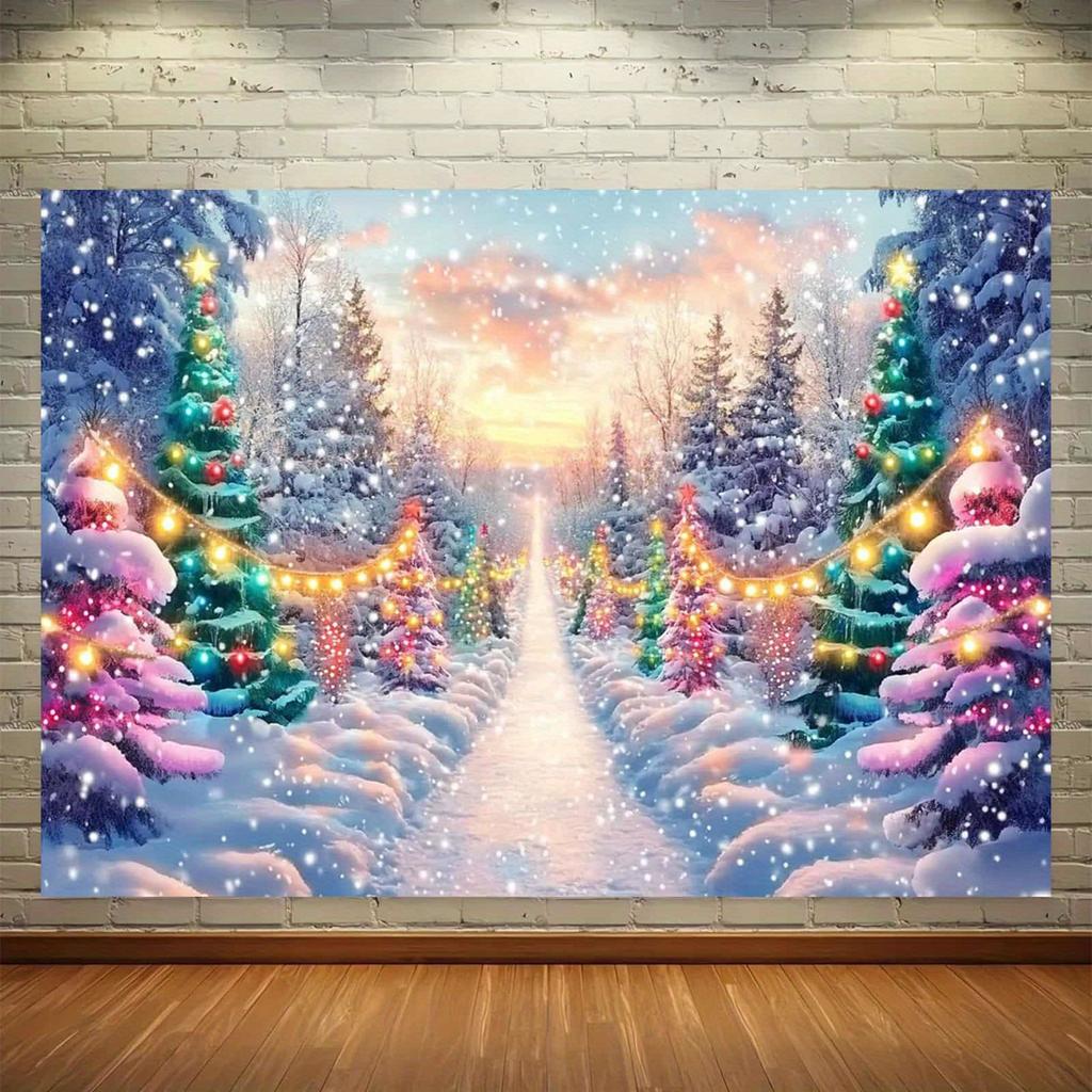 1Pcs Winter Forest Christmas Decoration Background Winter Backdrop Decorations For Photo Studio Photo Booth Christams Party