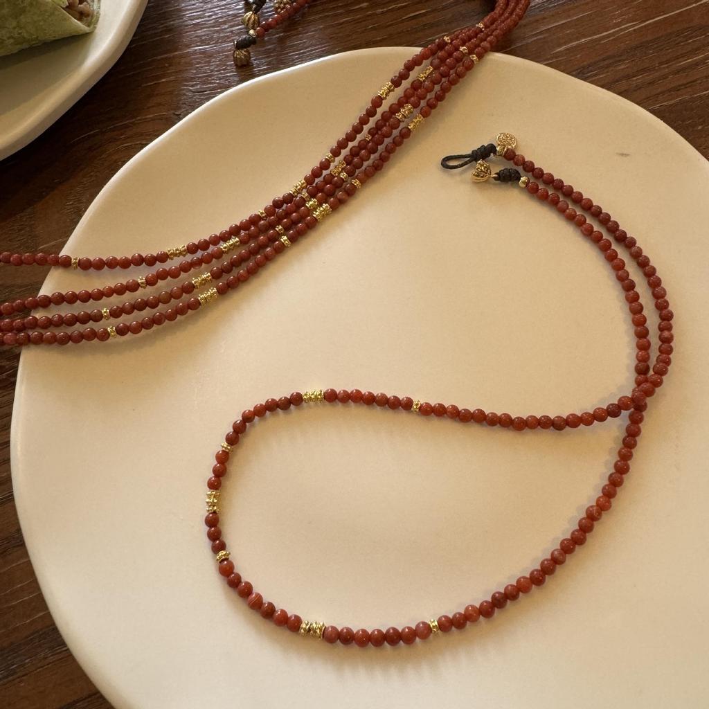 Colier cu mărgele de turcoaz Yuan You de înaltă calitate: Lanț de claviculă pentru femei, care nu se decolorează, cu temperament-personalitate