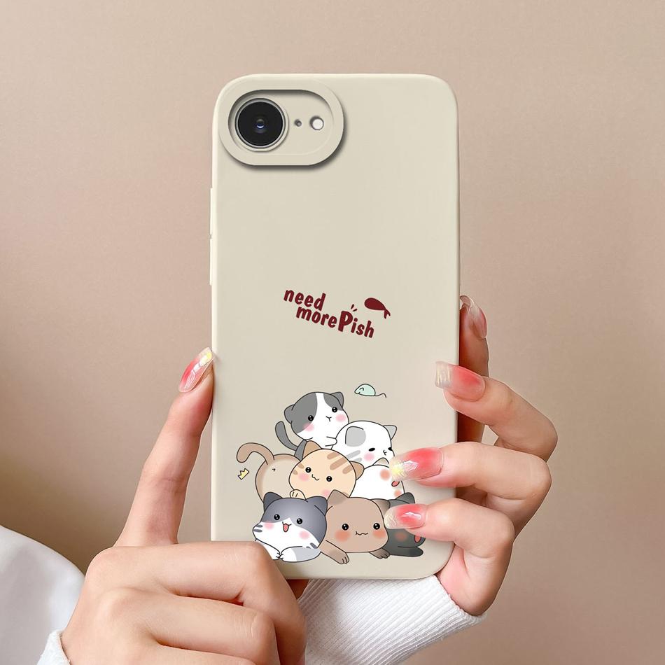 

Cute Cartoon Cover For iPhone 16E Case For iPhone SE 2025 High Quality Premium Liquid Silicone Camera Protection Soft Phone Case iPhone 16E