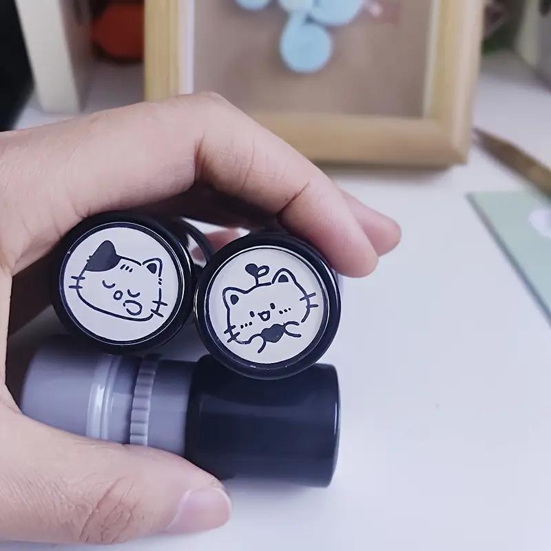 Cute Cartoon Black Kitten Stamp Lovely Shape Journal Stamps DIY Scrapbooking Decoration Collage Signets For Your Choice