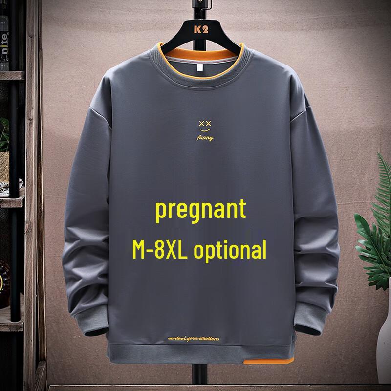 

Trendy Men s Plus Size Smiling Face Round Neck Long Sleeve Sweatshirt 8XL