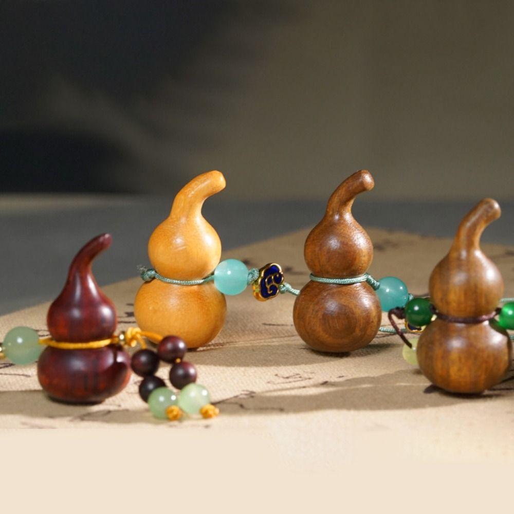 Chinesischer Stil Sandelholz Kürbis Schlüsselanhänger Anhänger Kürbis Auto Schlüsselanhänger Holz Anhänger Handy Kette Herren