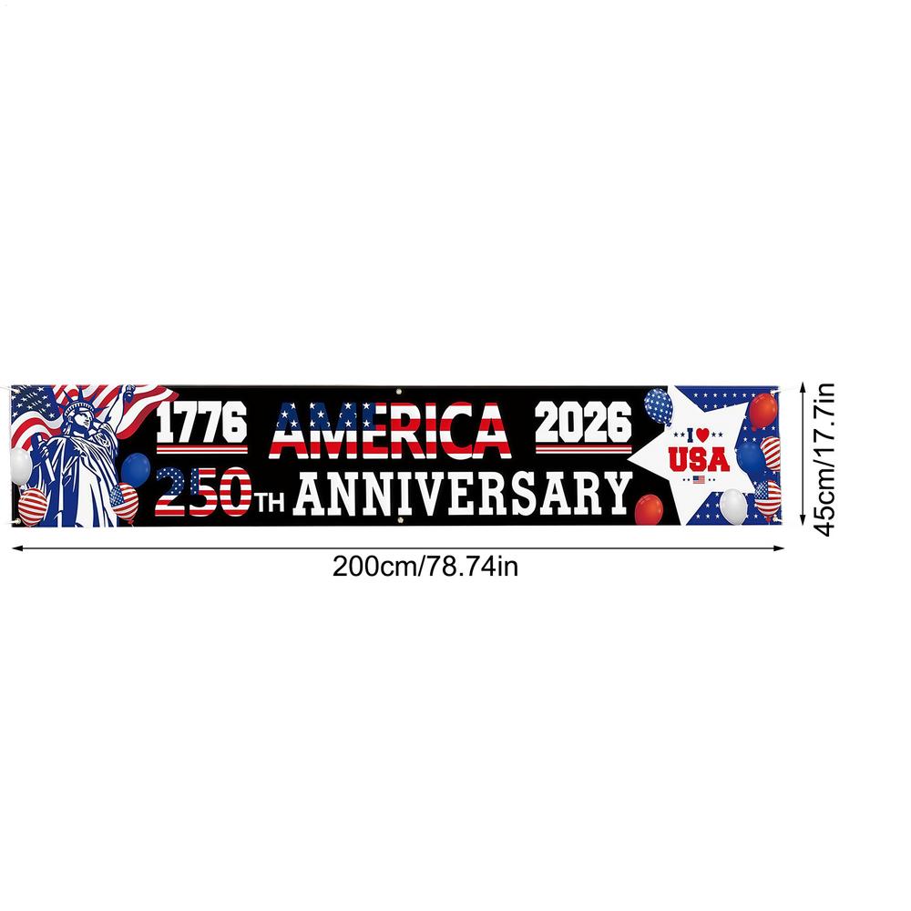

Баннер ко Дню Независимости США 4 июля 250-летие Памятный флаг 1776-2026 Двусторонний Садовый баннер Америки для улицы, помещения, крыльца, стены