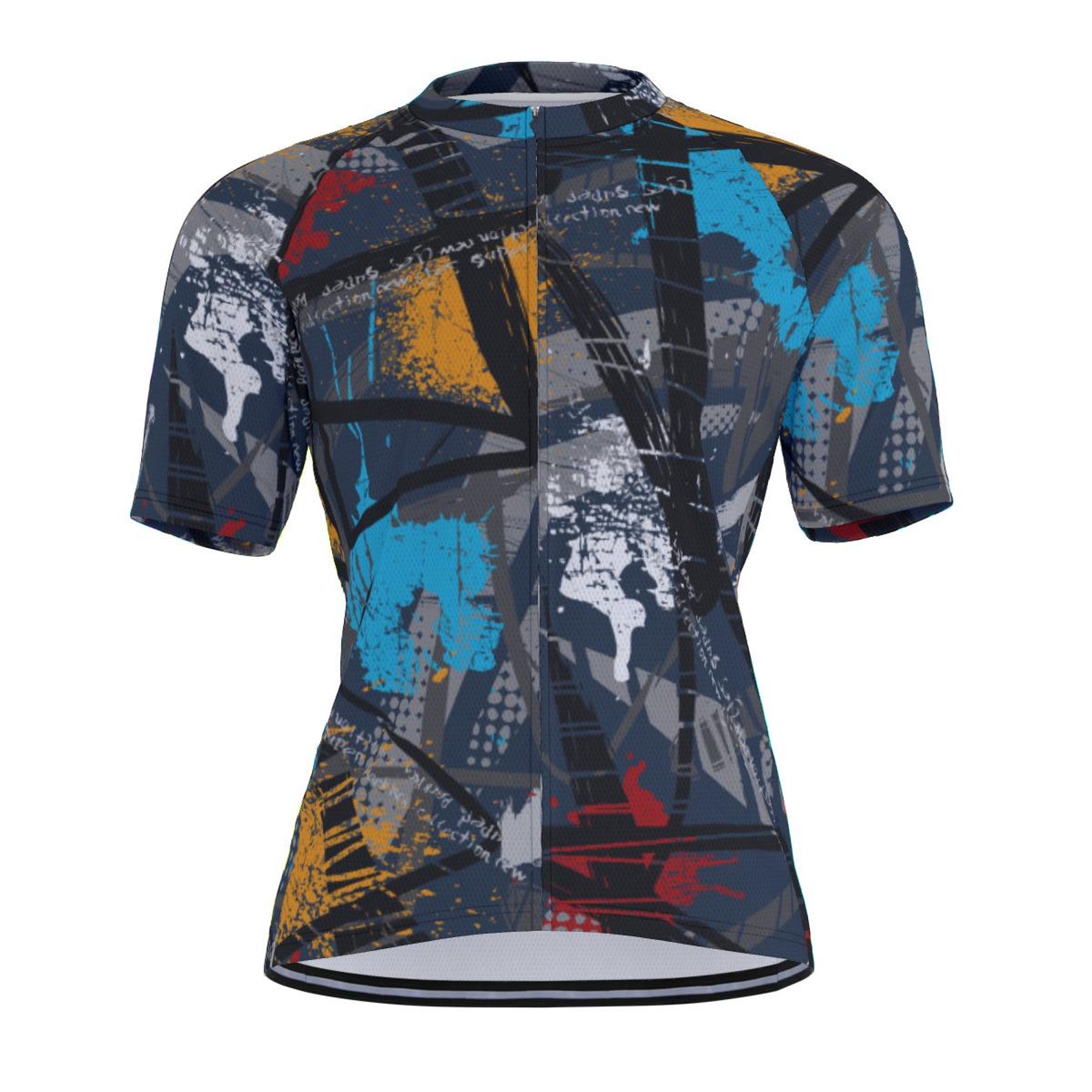 Urban Voltage Cycling Jersey – Abstract Graffiti-Style Bike Shirt – Unisex Fitted for City Riders & S