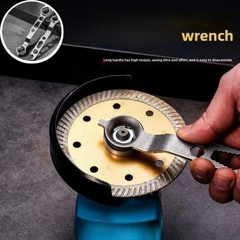 Heavy Duty Multi Functional Angle Grinder Wrench Polished Electroplated Steel Rust Proof Wear Repair Tool for Power Tools Wrench