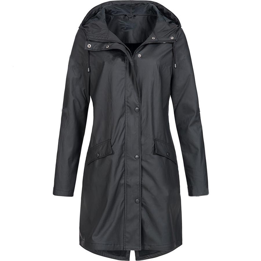 Giacca da Escursionismo Impermeabile Tong Boke Autunnale Nuova Collezione per Donna Lunghezza Lunga Cappotto da Esterno