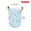 Collapsible Laundry Basket Large Round Waterproof Fabric Hamper Dirty Clothes Storage Bin Toy Organizer with Handles
