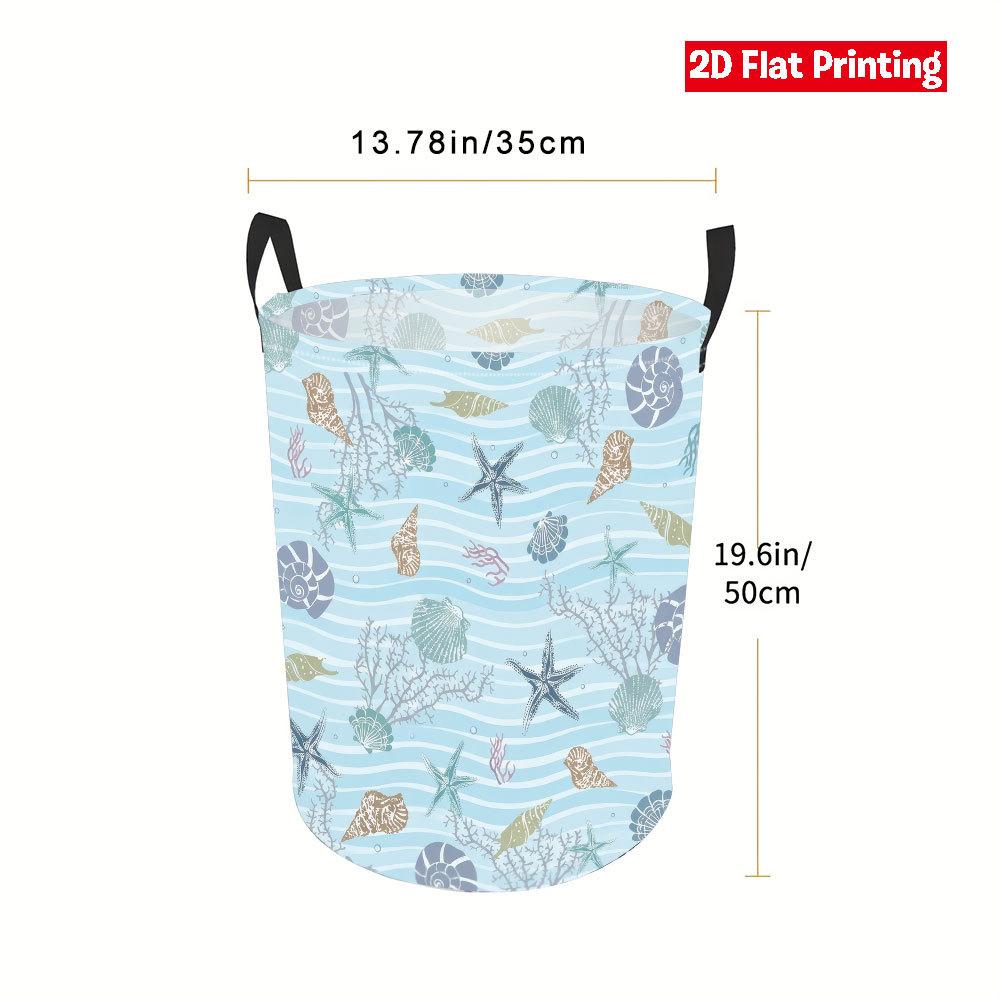 Collapsible Laundry Basket Large Round Waterproof Fabric Hamper Dirty Clothes Storage Bin Toy Organizer with Handles