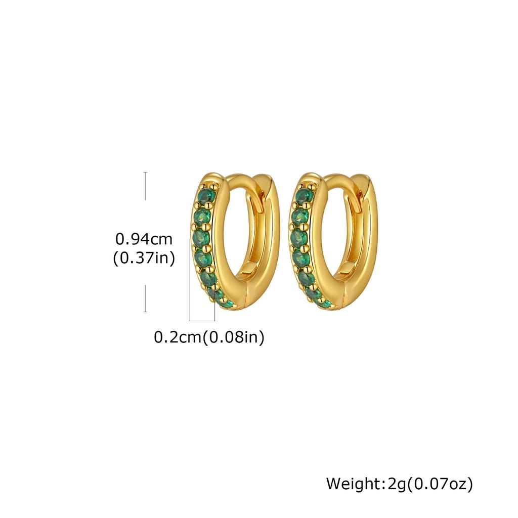 Exquisite Minimal Cubic Zircon Hoop Earrings, Metal Small Huggie Earrings for Women, Hypoallergenic Fashion Piercing Jewelry