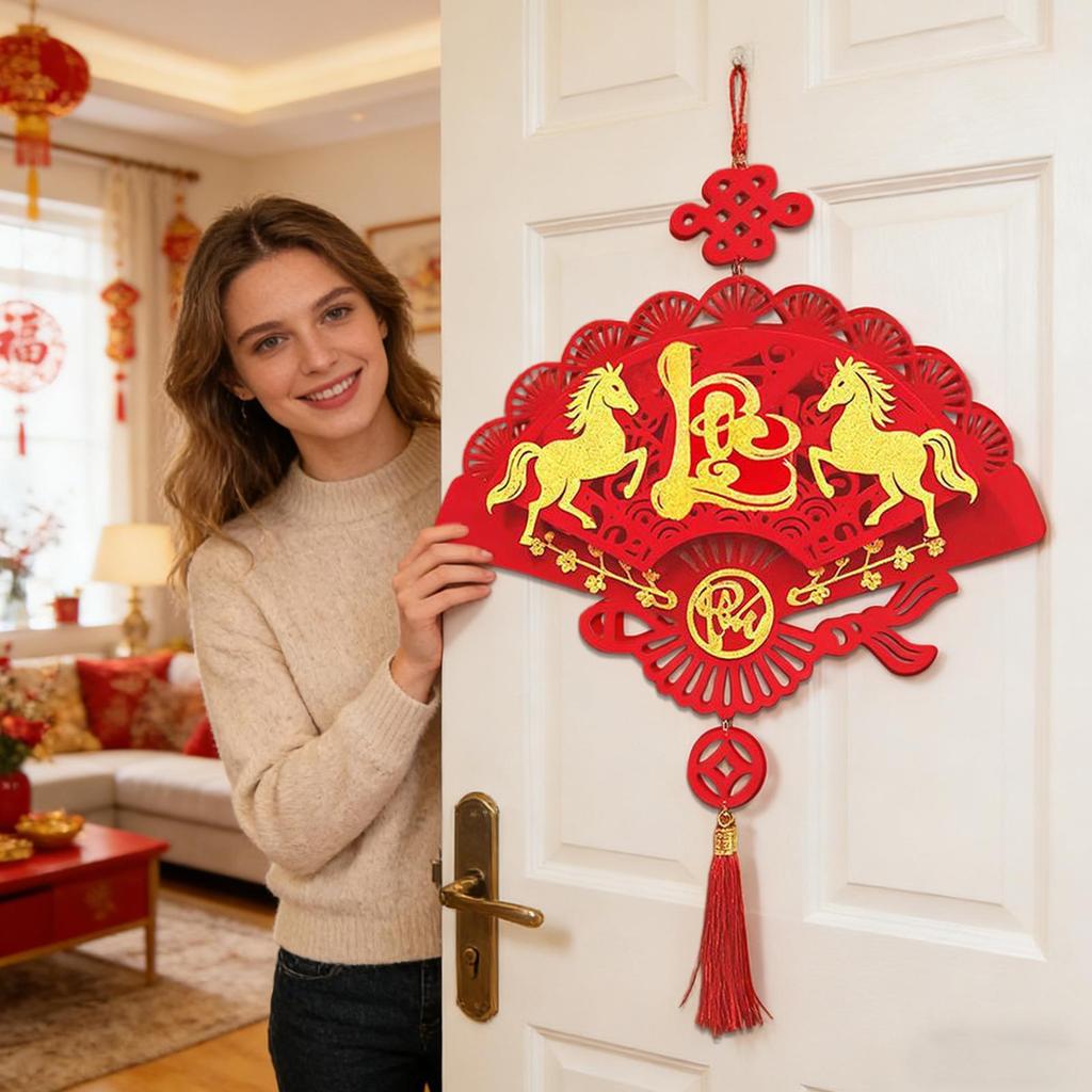Horse Year Pendant Decor Spring Festival Flat Display 2026 Chinese Horse Year Vietnam Pendant For Window Living Room Bedroom