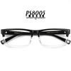 Posesion Men's Square Full-Rim Acetate Glasses for Large or Wide Faces, Style 8005.