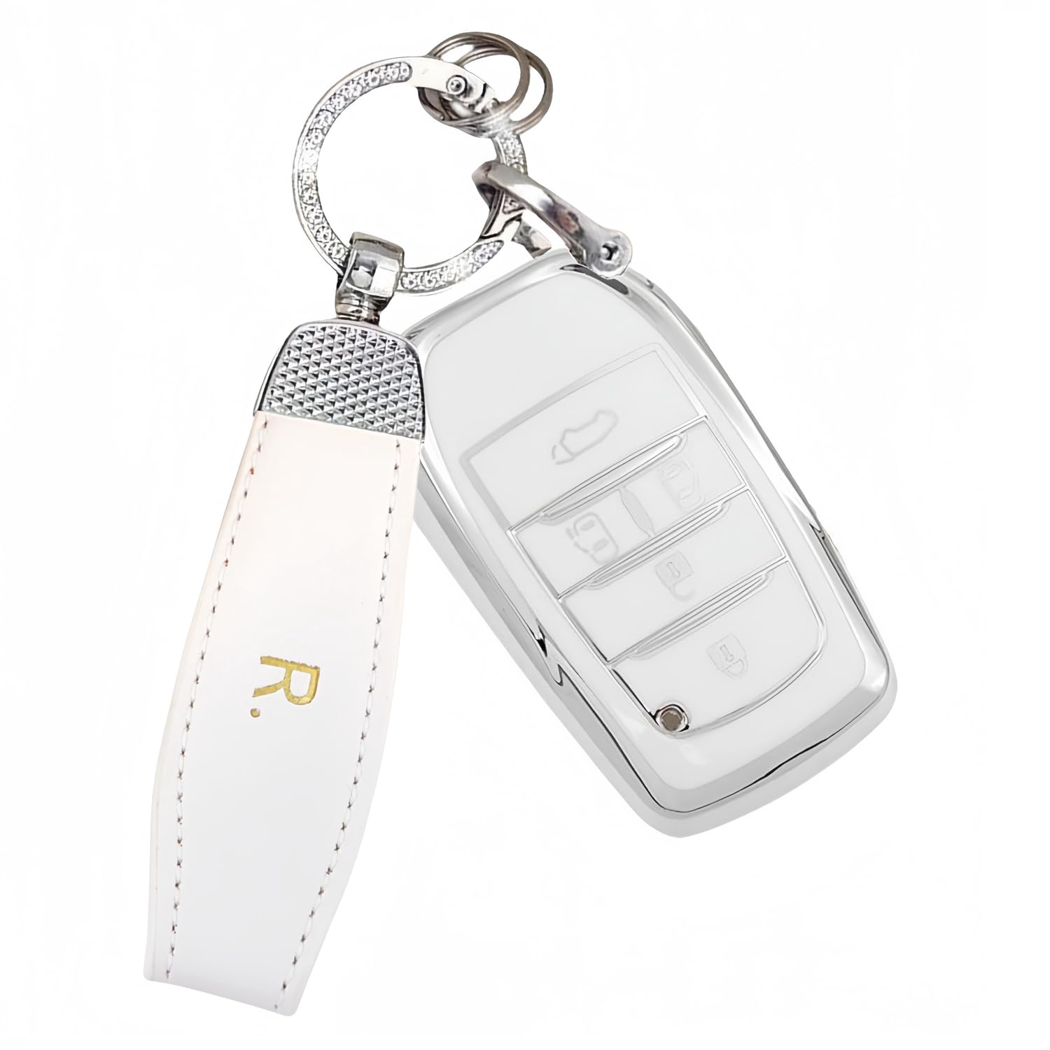 

Новый чехол для ключа Voxy 90 серии, совместимый с Toyota Noah 90 серии Sienta, чехол для смарт-ключа, 5 кнопок (Серебристый Белый)