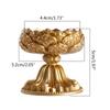 Flower Candle Holder Brass Butter Lamp Buddhist Temple Candlestick Base Religious Candle Cup Desktop Antique Decoration