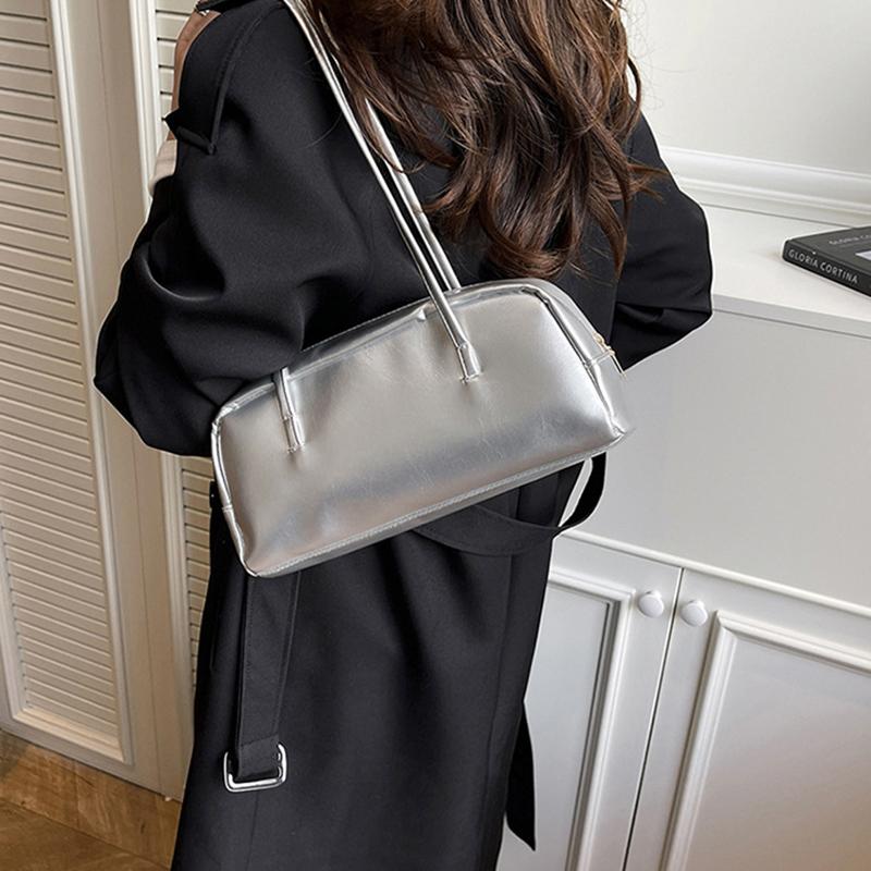 New High-end Underarm Bag Vintage Style Women's Shoulder Bag PU Commuter Tote Bag Fashion Solid Color Handbag