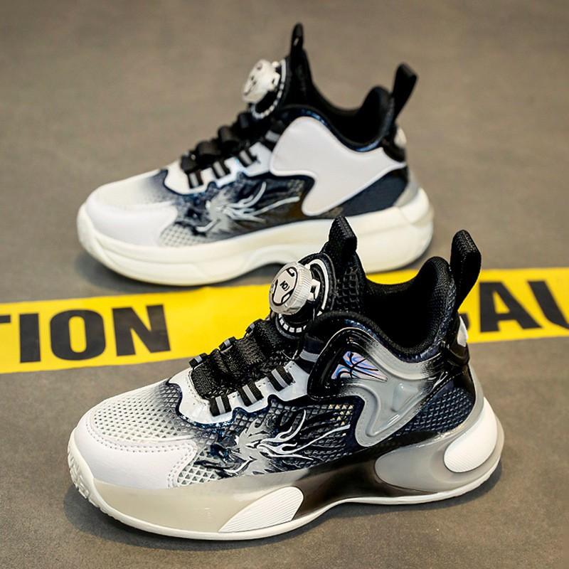 Boys' Single Mesh Basketball Shoes Trendy Cool Breathable Children's Running Sports