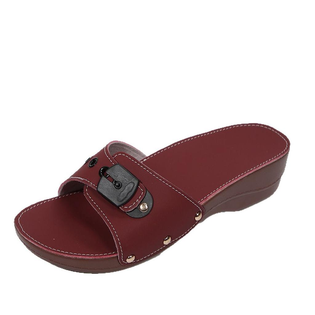 Foreign trade thick-soled sandals 2025 summer large-size women's shoes wish independent station European and American slope heel fish mouth buckle san