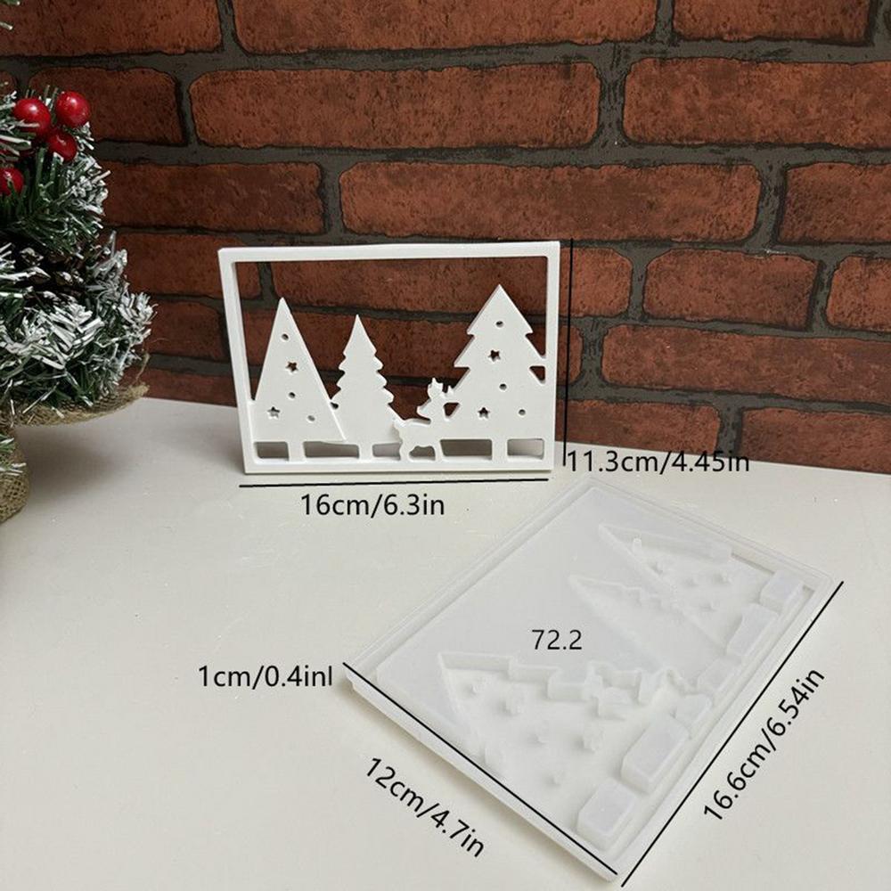 Christmas Tree Resin Mold Holiday Light Sign Plaster Mould Easy Demolding Silicone Light Sign Moulds For Cement Plaster Adults