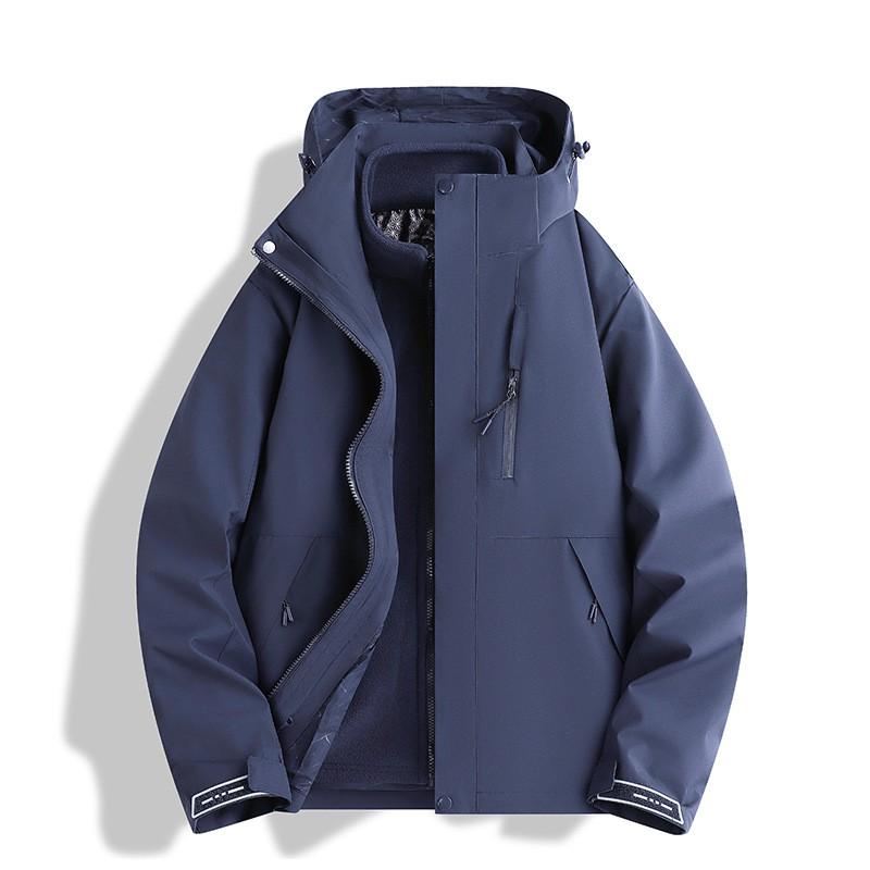 3-in-1 Waterproof Windproof Fleece Lined Jacket Outdoor Hiking Camping