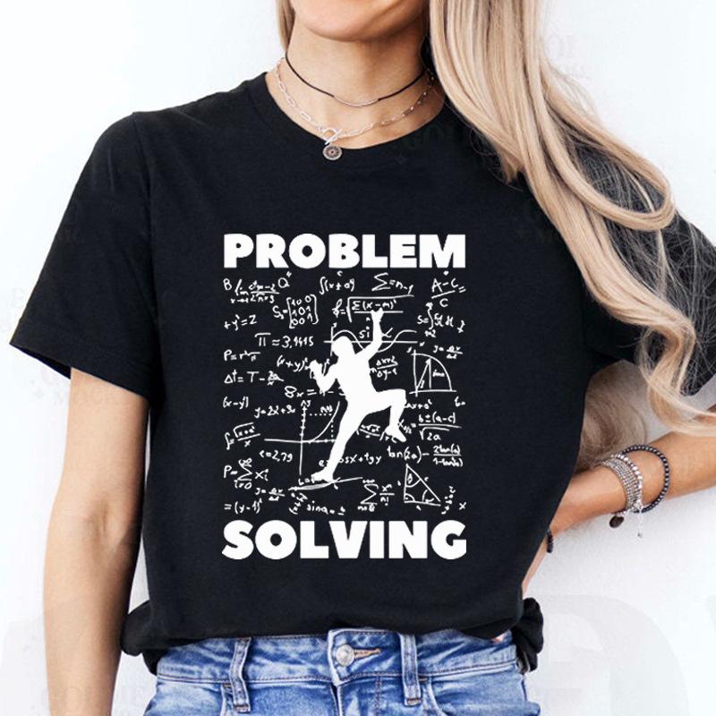 Casual European Fit Rock Climbing Graphic T-Shirt – Loose, Short Sleeve, Fashionable Top