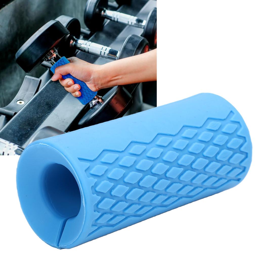2PCS Barbell Grips Silicone   Thick Prevent Slip Dumbbell Grip for Gym Weightlifting Black