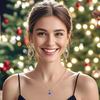 Heart Shape Rhinestone Pendant Necklace Women Copper Chain Fashion Jewelry 2025