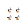 4-Pack Heavy Duty 1.5" Dual-Row Caster Wheels with Lead Screw - Universal/Brake M12/M10×25mm for Oven Racks & Mobile Shelves