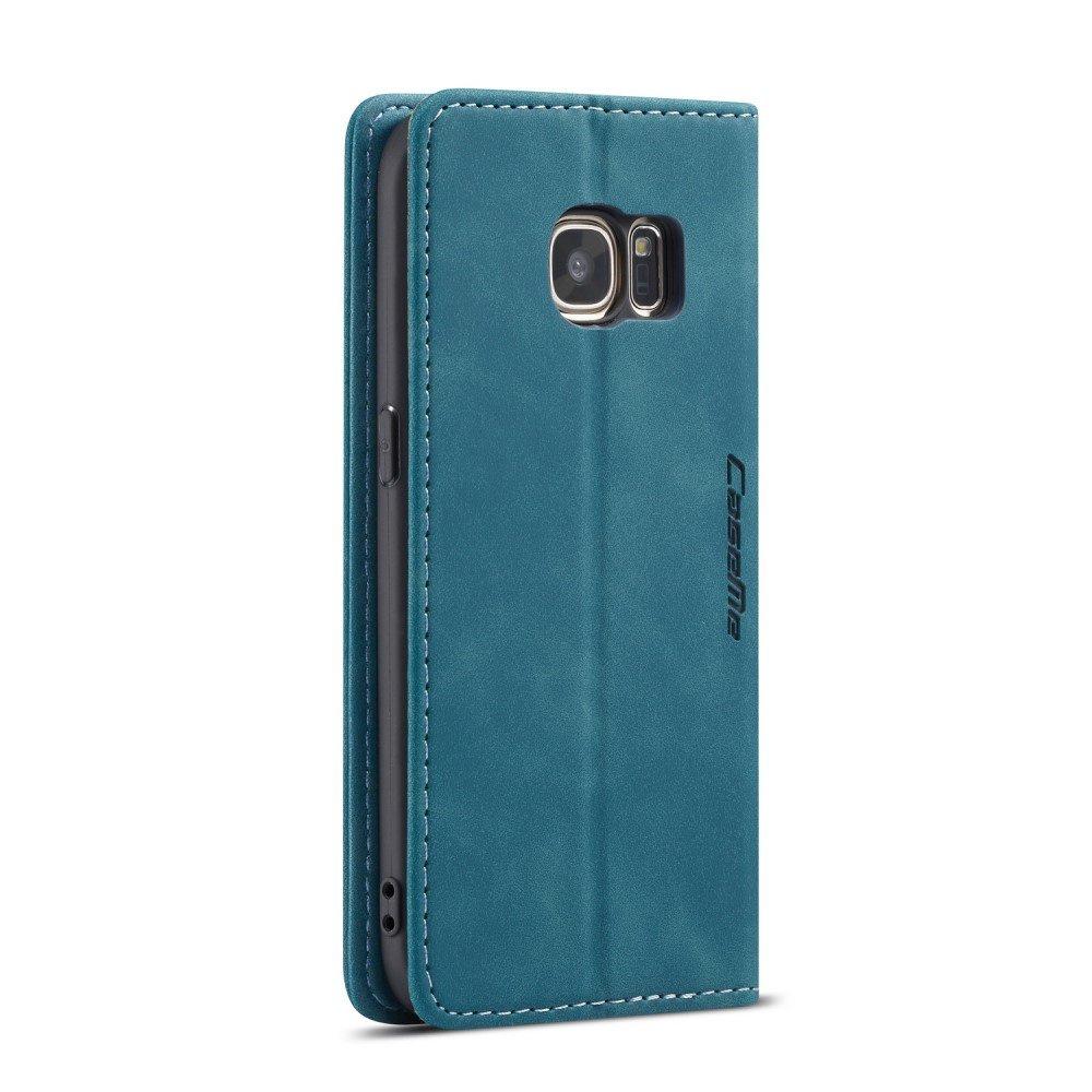 CASEME Case for Samsung Galaxy S7, Leather Wallet Case, Blue