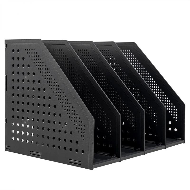 Office Supplies File Box Quadruple File Holder Desktop Data Shelf Storage Thickened File Sorting Shelf чёрный