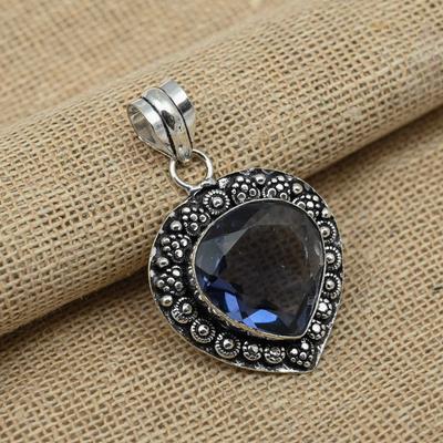 AAA+ tanzanita piedra preciosa plata de ley 925 hecha a mano diseñador colgante joyería