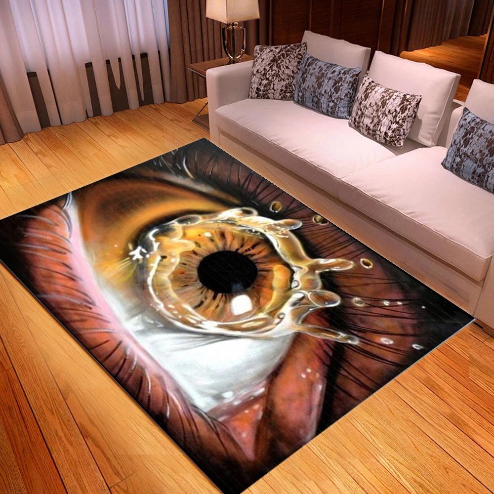 Suitable for Living Room Eye Pattern Printing Indoor Rug Home Floor Mat Sofa Rug Soft Magic Eye Rug
