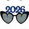 New Years Eve Glasses Heart Shape Photo Booth Props New Year Eyeglasses For Holiday Masquerade Carnivals Teen Adults Celebration