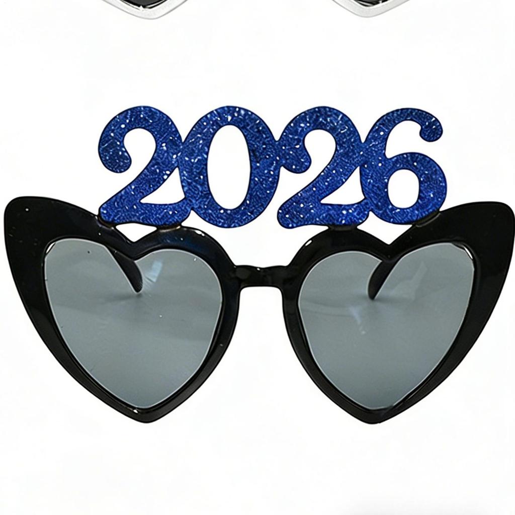 New Years Eve Glasses Heart Shape Photo Booth Props New Year Eyeglasses For Holiday Masquerade Carnivals Teen Adults Celebration