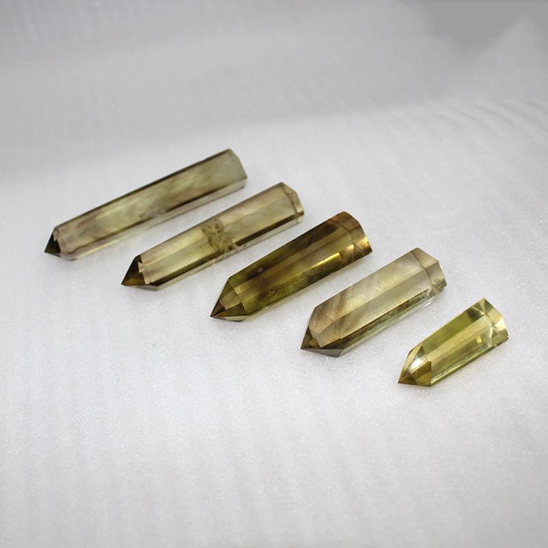 Citrine Natural Smokey Quartz Obelisk Crystal Wand Point Healing Decor Home