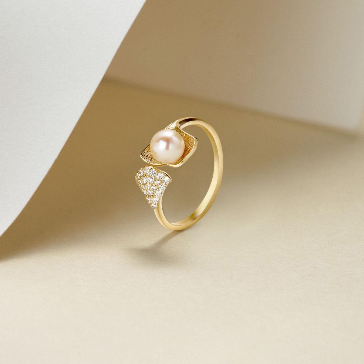 

Apricot Rhyme Women s Pearl-Inlaid Luxury Adjustable Fashion Ring Adjustable