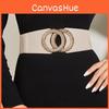 European Style Womens Leather Wide Belt With Alloy Double Buckle For Dresses And Coats