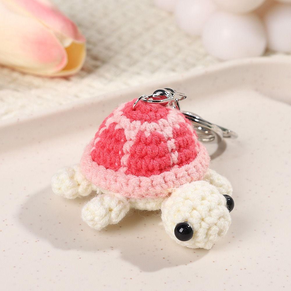 Creative Handmade Turtle Keychain Crochet Cute Mini Turtle Pendant Knit Bag Charm Backpack Hanging Kids Gift