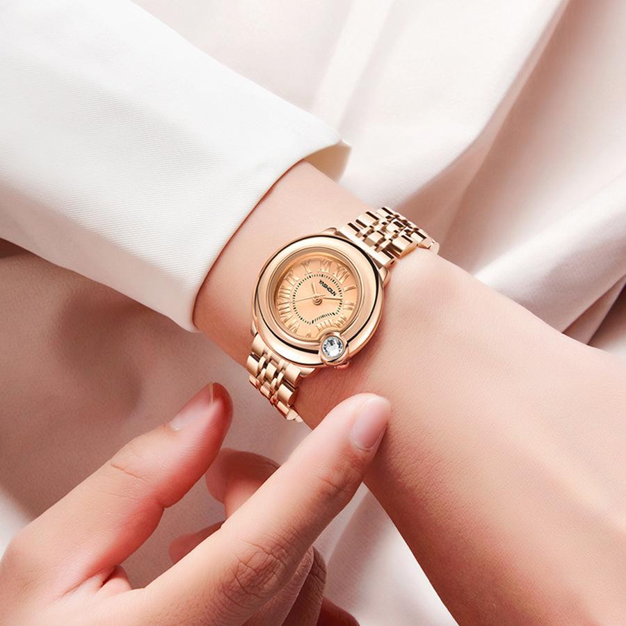 Ceas de Dama Nișă Lux Ușor Ceas Mecanic cu Cuarț Curea din Oțel Impermeabil Ceas de Dama