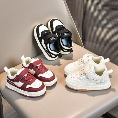 Male and Female Students New 2025 Soft Baseplate Shoes Casual White Boys Shoes Medium and Small Children Spring and Autumn Children's Board Shoes