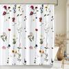 Green Plant Leaves Print Shower Curtains Watercolor Boho Floral Waterproof Morden Bathroom Bathtub Curtain Room Decor With Hooks
