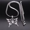 Butterfly Stainless Steel Hollow Choker Necklace for Women Silver Color Clavicle Snake Blade Chain Necklaces Jewelry N3343S05