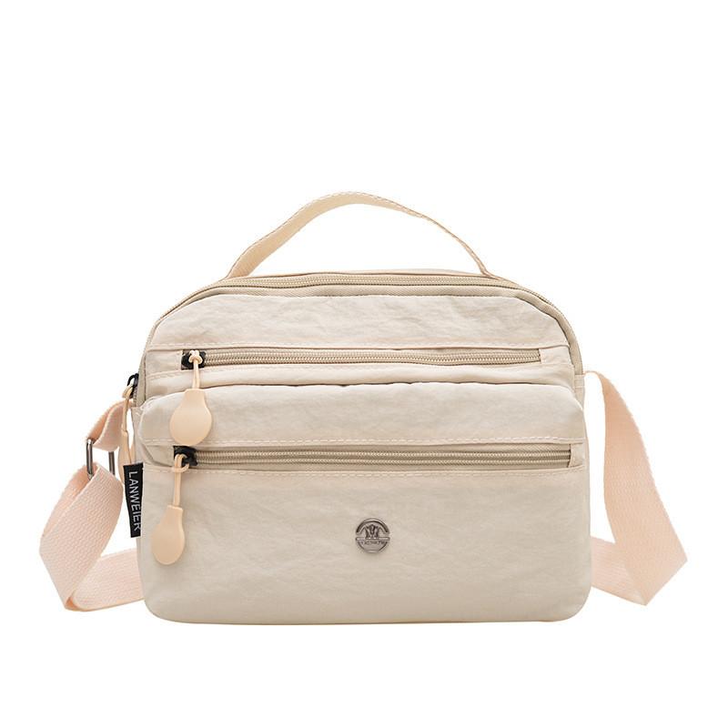 Nylon Small Crossbody Bag For Women With Zipper Closure And Inner Pouch For Daily Use